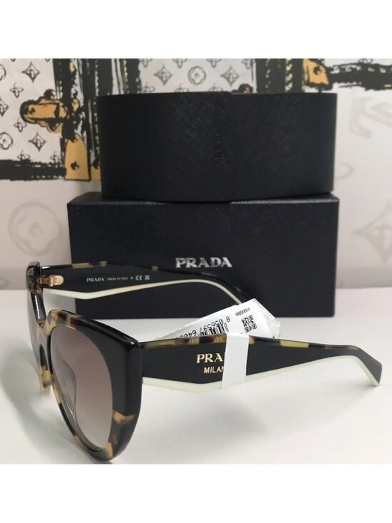 New Authentic Prada Cat Eye Sunglasses PR 14WS – Tortoise & Powder Frame main image 11